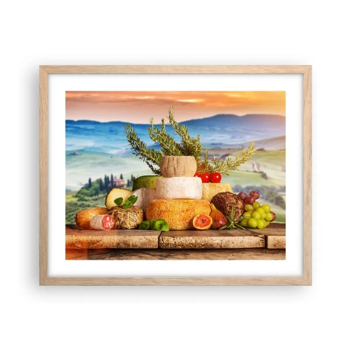 Poszter világos tölgy keretben - Az olasz életöröm - 50x40 cm