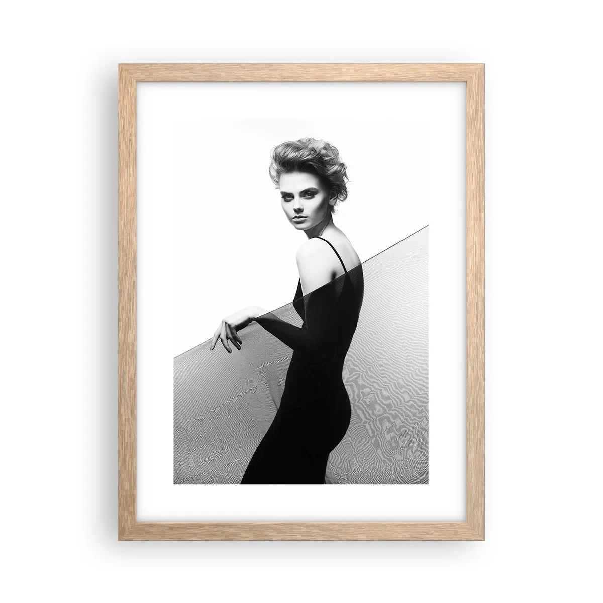 Poszter világos tölgy keretben - Vonzó tekintet - 30x40 cm