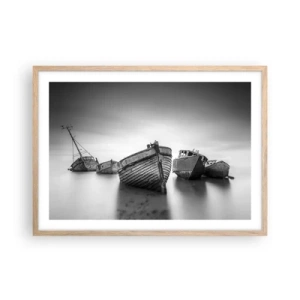 Poszter világos tölgy keretben - Csak emlékek... - 70x50 cm