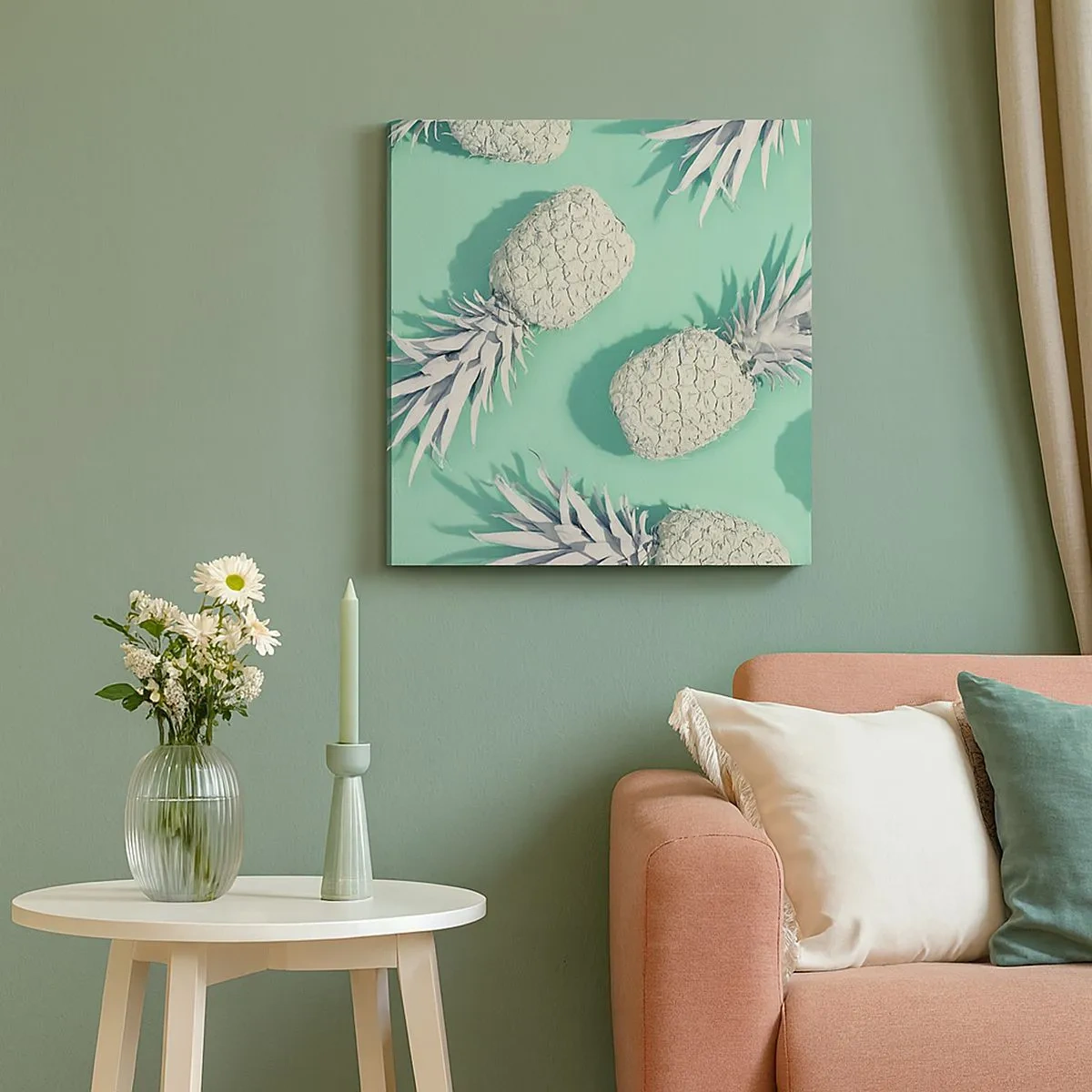 Vászonkép - jól megy a mentával - 30x30 cm