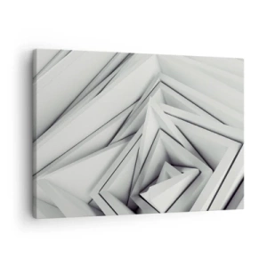 Vászonkép - Geometriai alakzatok absztrakt kompozíciója szürke árnyalatokban. - 70x50cm - Éles szögek bimbóznak - Modern fali dekoráció nappalihoz és hálószobához ARTTOR