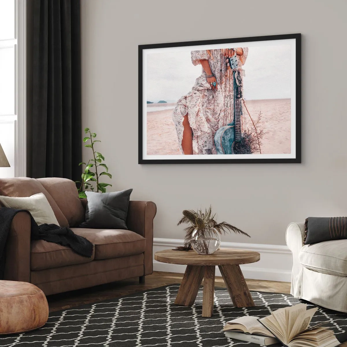 Poszter fehér keretben - Hippik az úton - 100x70 cm