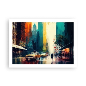 Poszter - New York - itt még az eső is színes. - 70x50 cm