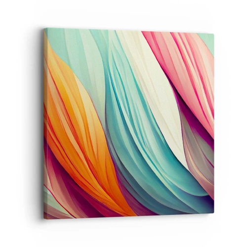 Vászonkép - Szivárványos szövés - 30x30 cm