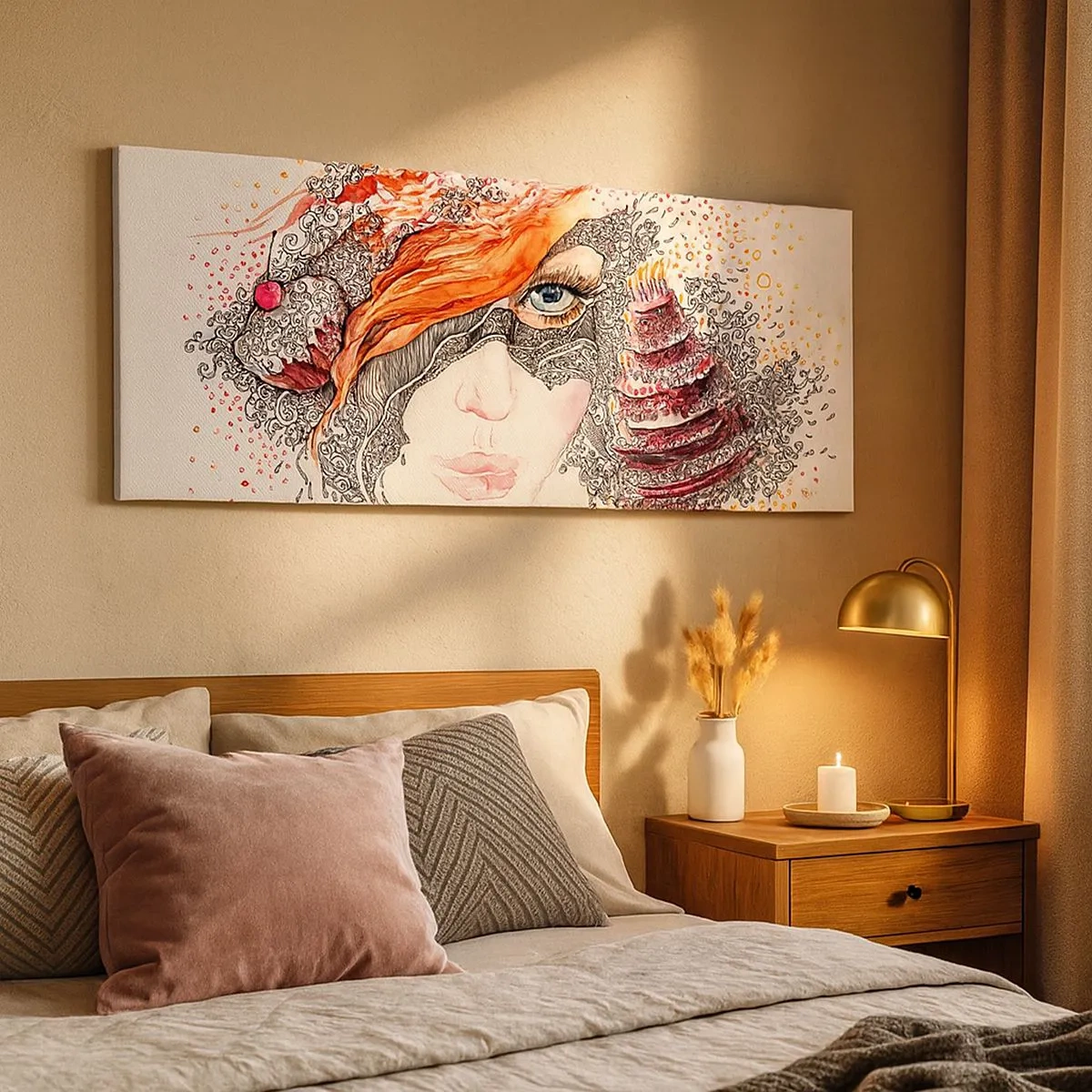 Vászonkép - Vele minden nap ünnep - 100x40 cm