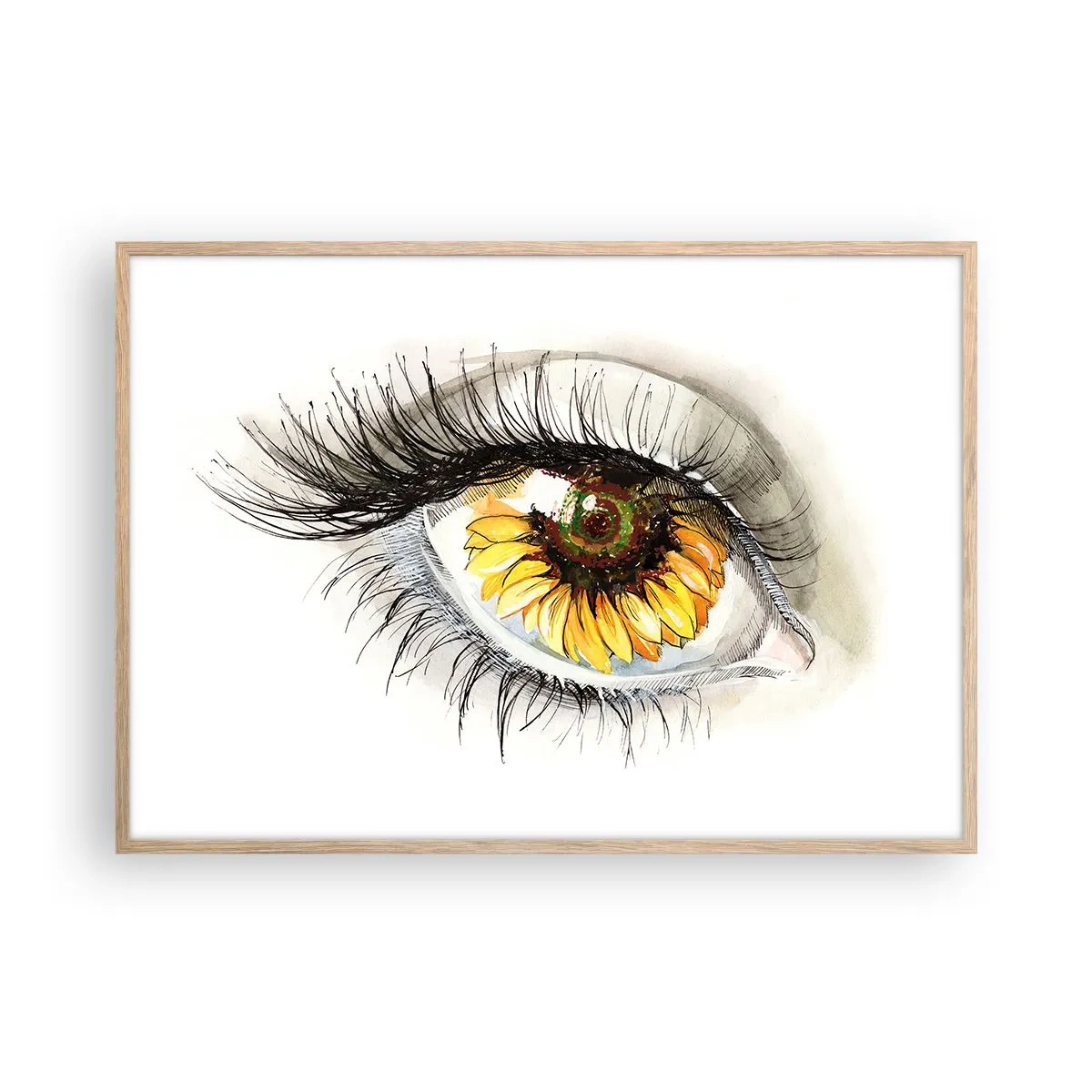 Poszter világos tölgy keretben - Tekintet forró mint a nyár - 100x70 cm