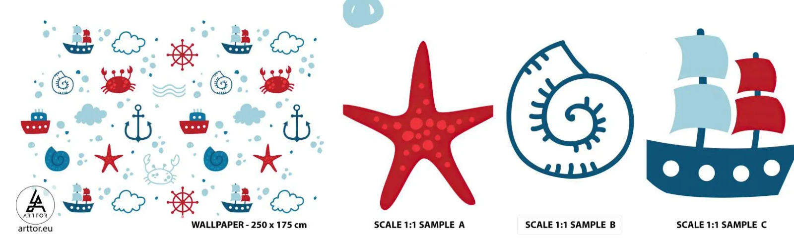Fotótapéta Minta Standard Eco - Tengeri mese - vitorlázás, Tengeri, Horgony - 100x30 cm
