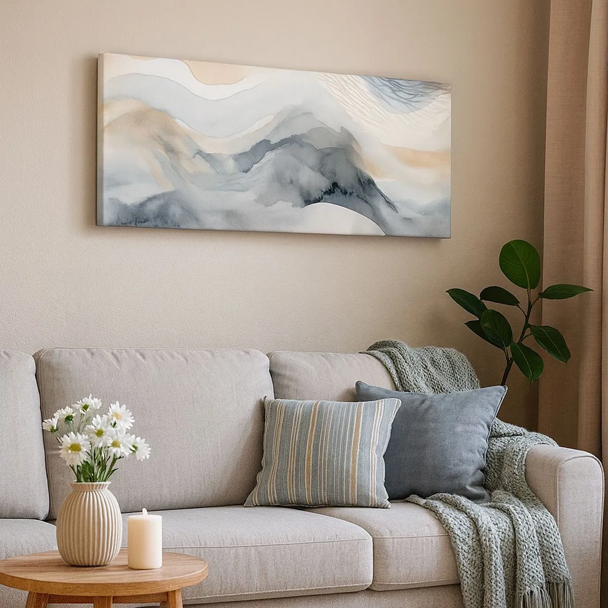 Vászonkép - Hó és köd absztrakció - 100x40 cm