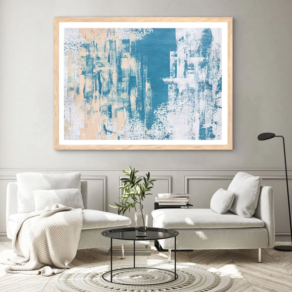 Poszter világos tölgy keretben - Jégcsapon keresztül - 91x61 cm
