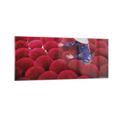 Üveg kép - A rizsföldön - 100x40 cm