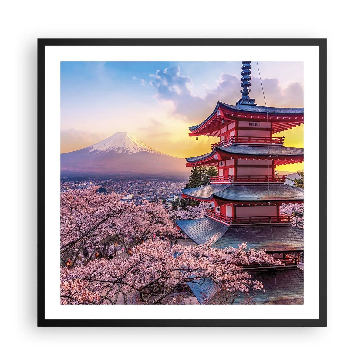 Poszter fehér keretben - A japán lélek lényege - 60x60 cm