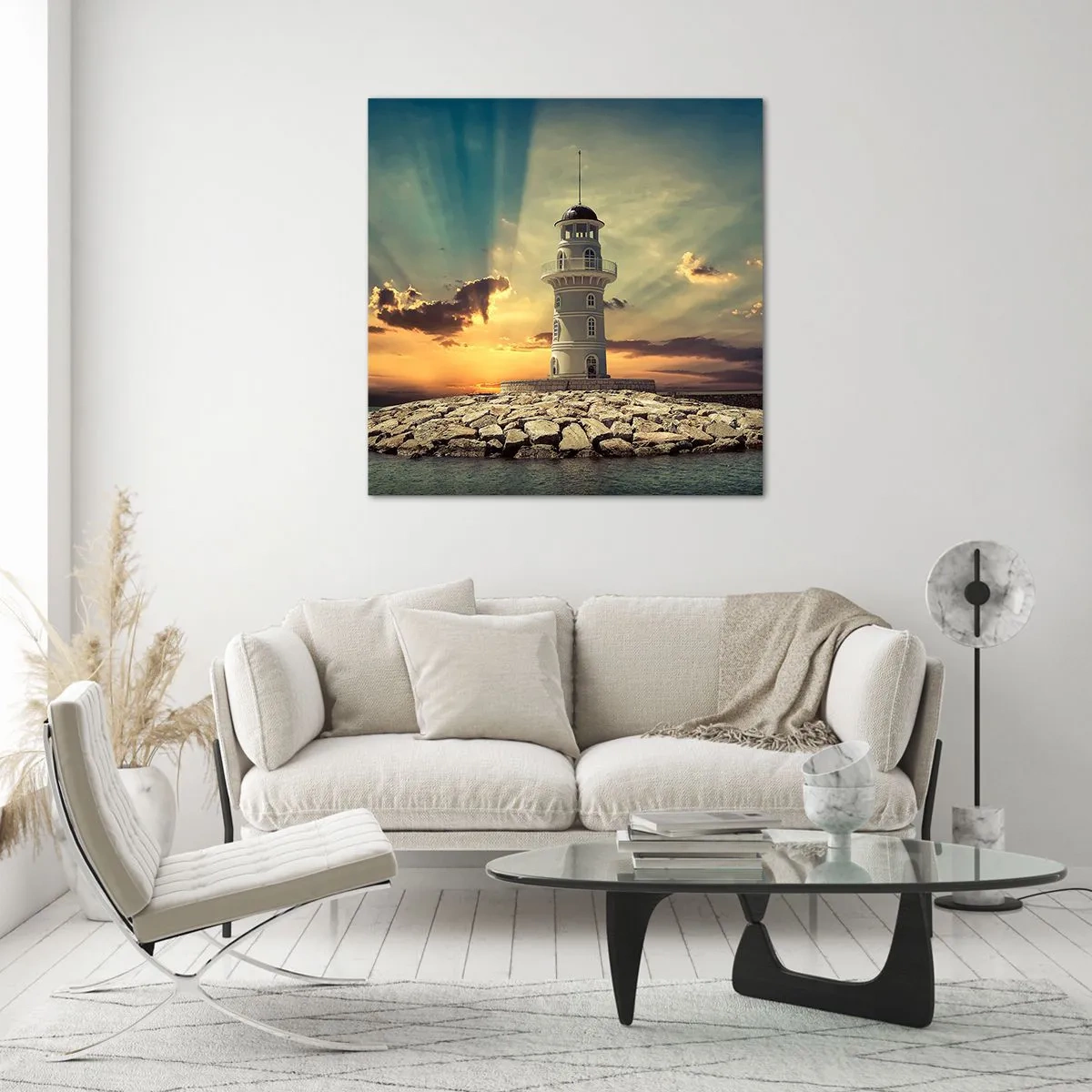 Üveg kép - Fény - Jóság - Szépség - 70x70 cm