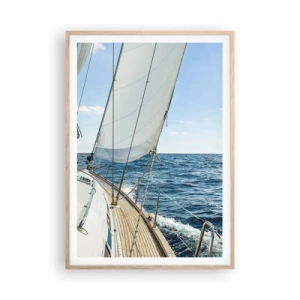 Poszter világos tölgy keretben - Ó, kaland - 70x100 cm