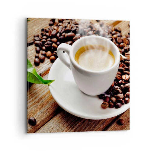 Vászonkép - Kávé az asztalon - 70x70 cm