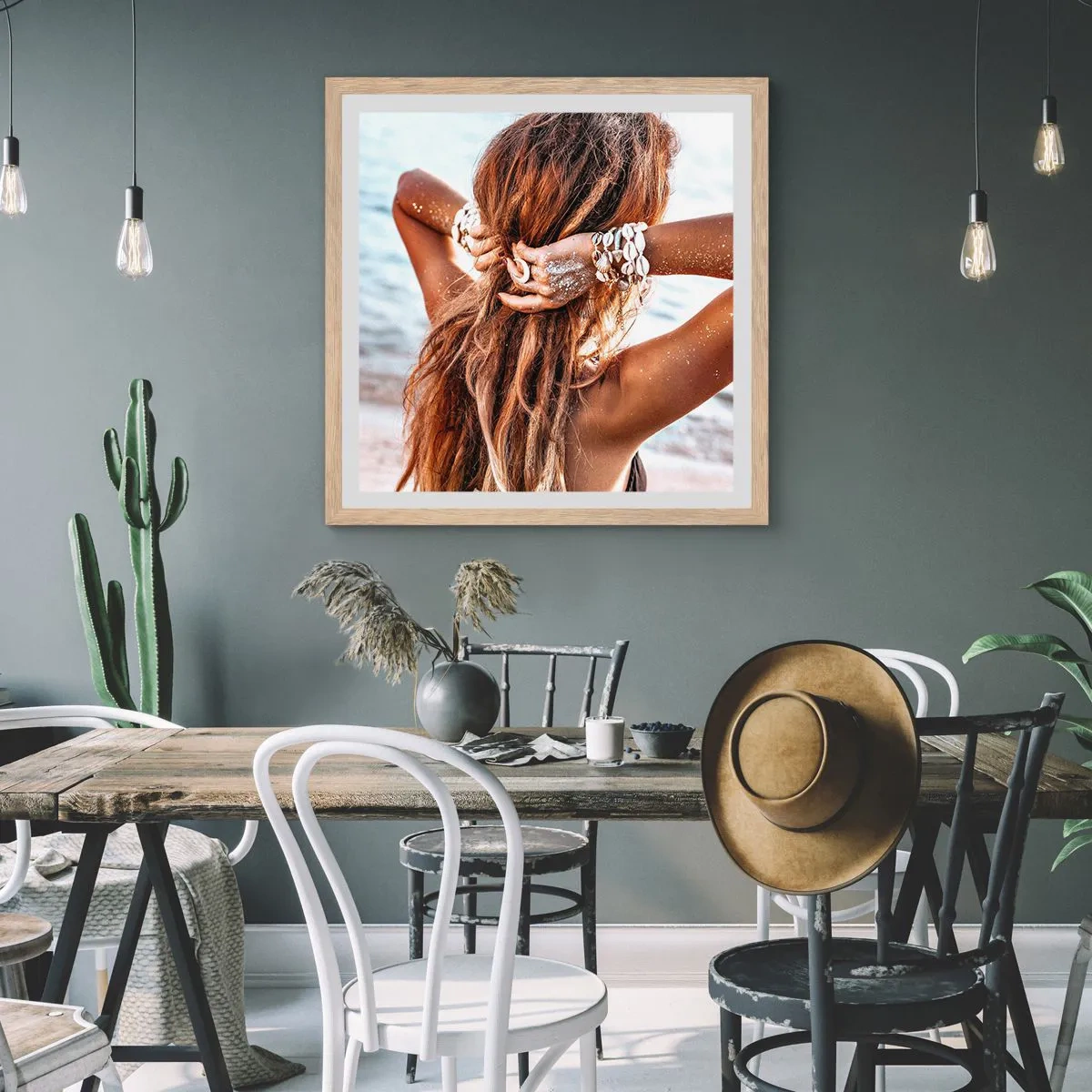 Poszter világos tölgy keretben - A víz és a nap testvére - 60x60 cm