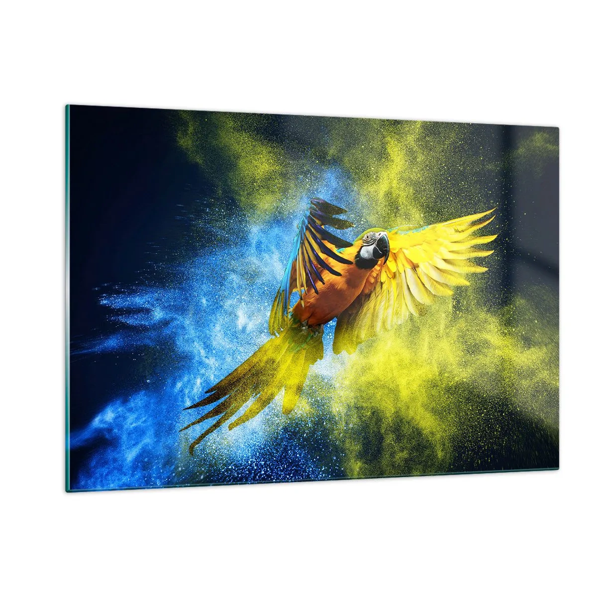 Üveg kép - A kék és arany porban - 120x80 cm