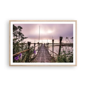 Poszter világos tölgy keretben - Nyugalom és csend Ázsiában - 91x61 cm