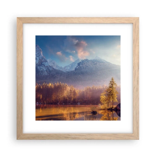 Poszter világos tölgy keretben - A hegyekben és völgyekben - 30x30 cm