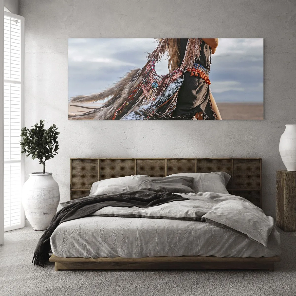 Üveg kép - Sámán párja - 140x50 cm