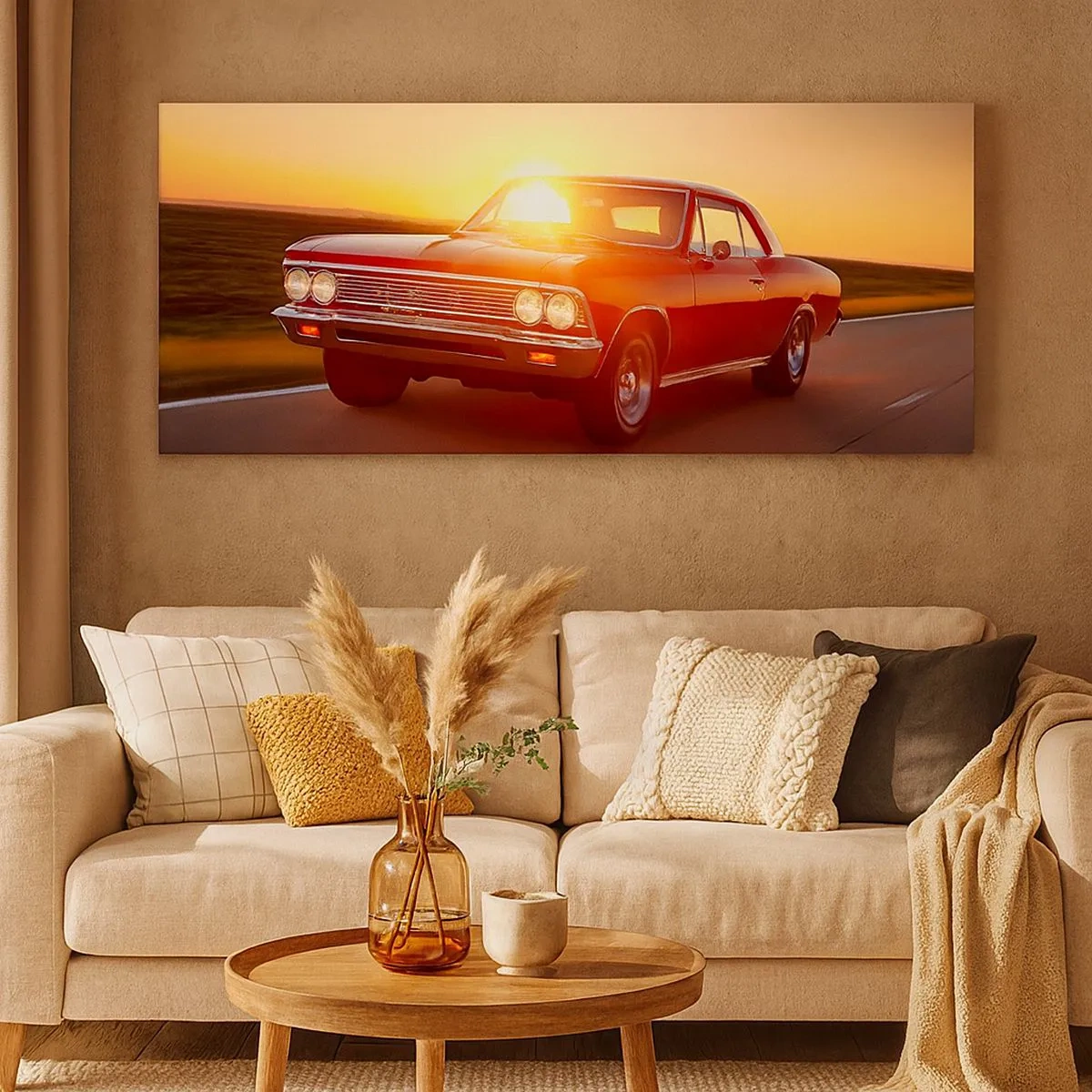 Vászonkép - A vágy piros színű - 100x40 cm