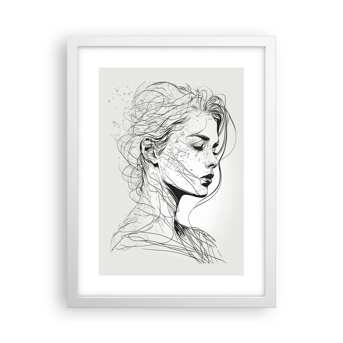 Poszter fekete keretben - Portré álmodozásban - 30x40 cm