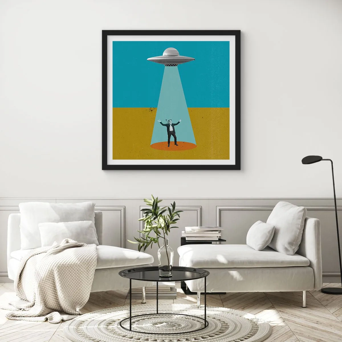 Poszter fehér keretben - Közeli találkozás - 40x40 cm