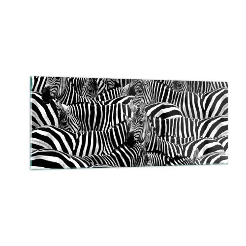 Üveg kép - Csoportos, csíkos portré - 100x40 cm