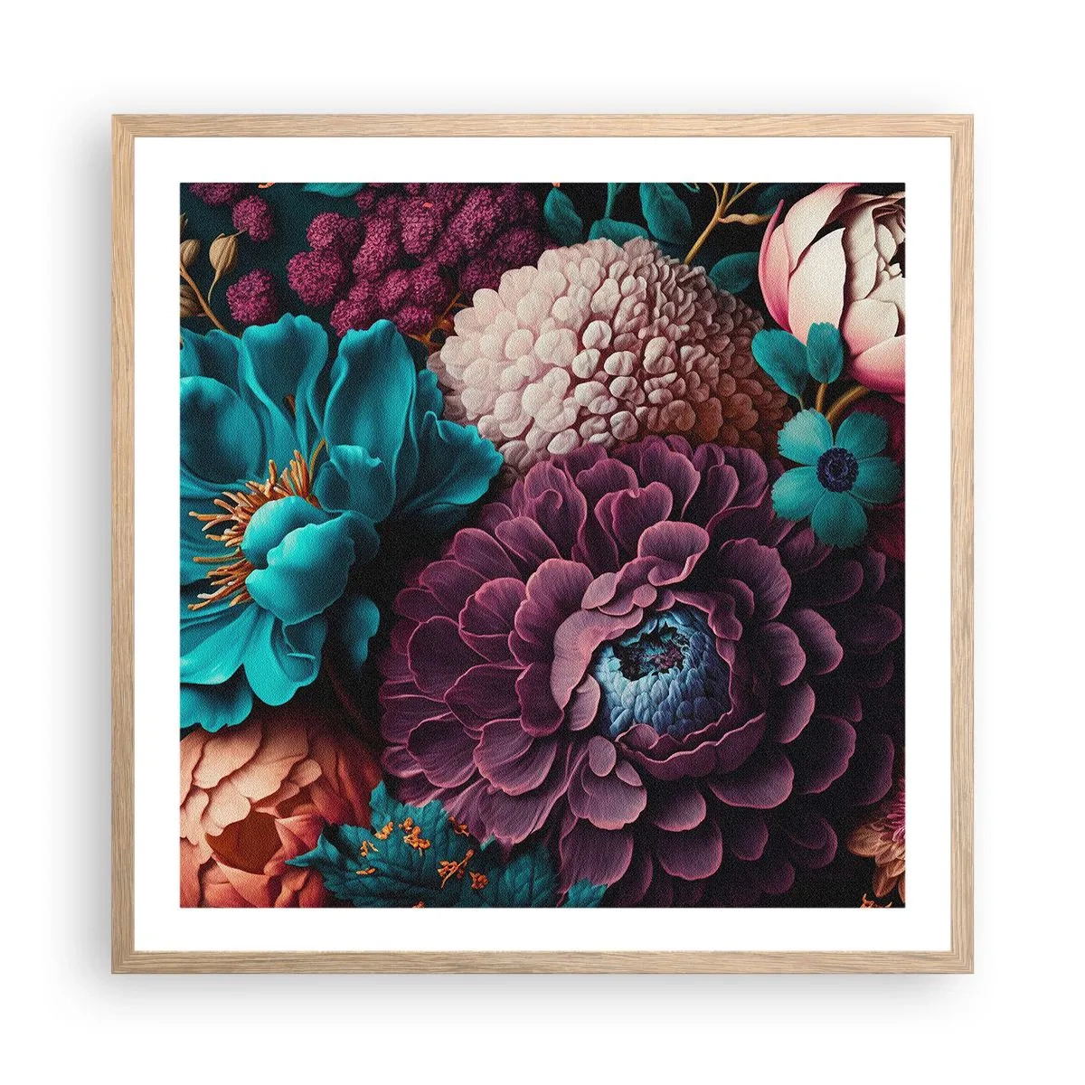 Poszter világos tölgy keretben - A természet bőségében - 60x60 cm