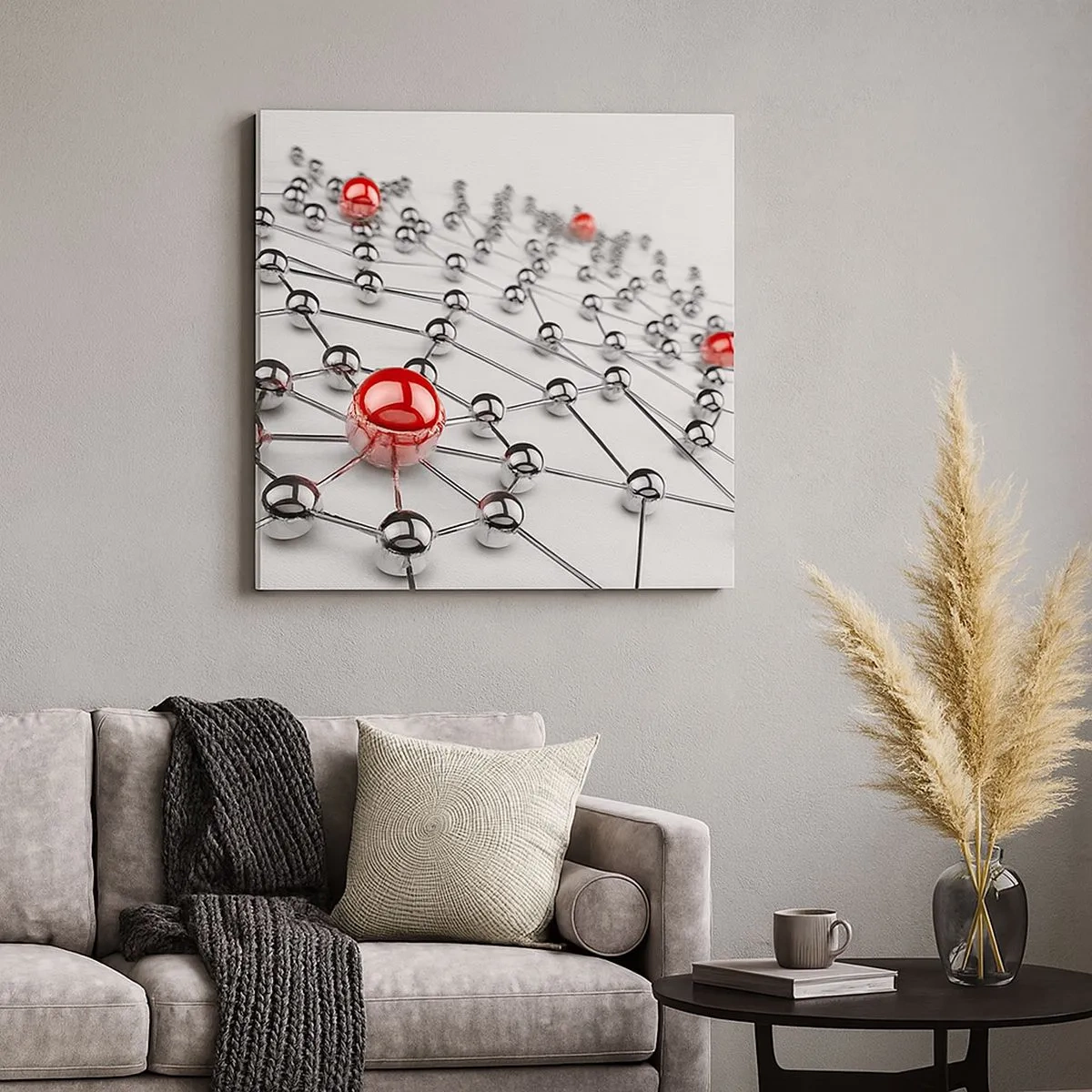 Vászonkép - Ezüst háló - 30x30 cm