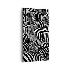 Vászonkép - Csoportos, csíkos portré - 65x120 cm