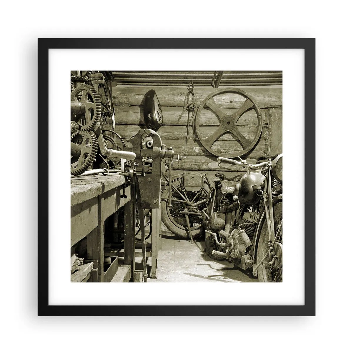 Poszter fehér keretben - Władek bácsi fészerében - 40x40 cm