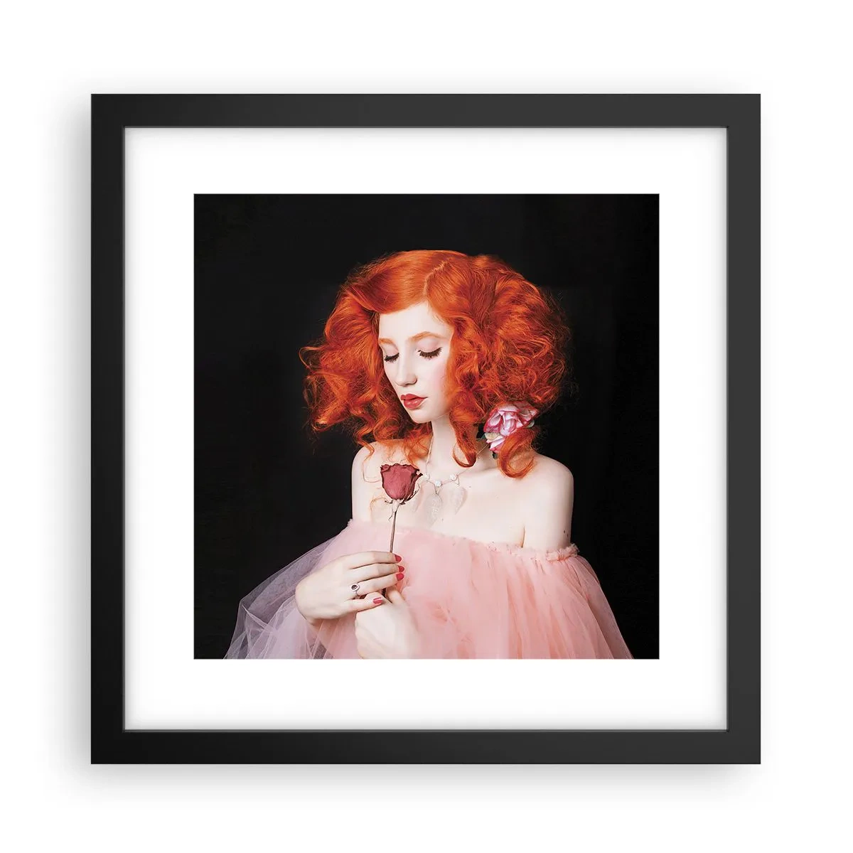 Poszter fehér keretben - Barokk stílusban - 30x30 cm