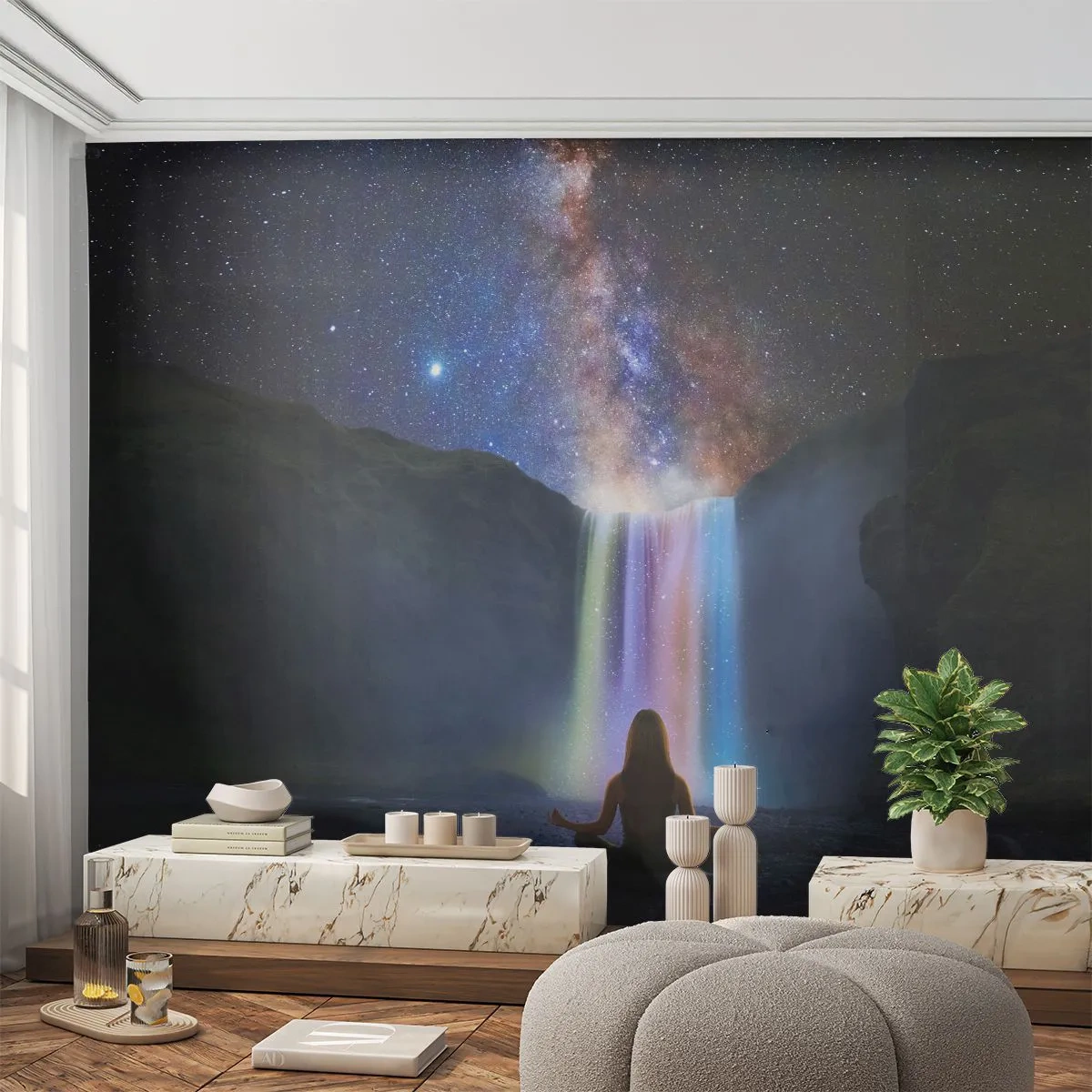 Öntapadós Fotótapéta Deluxe Sticker - Abszolút harmónia - Absztrakció, Vízesés, Fantázia - 250x175 cm