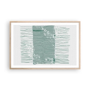 Poszter világos tölgy keretben - Tengeri absztrakció - 91x61 cm