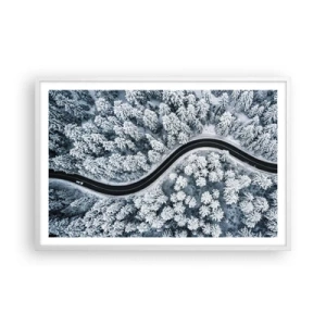 Poszter fekete keretben - A téli erdőn - 91x61 cm