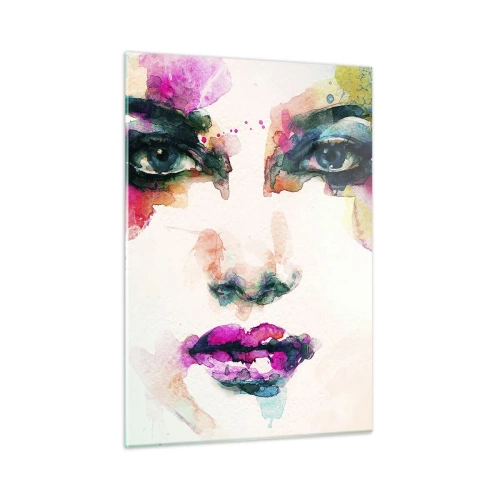 Üveg kép - Szivárvánnyal festett portré - 50x70 cm