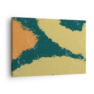 Vászonkép - Absztrakt foltok földes és zöld színekben - 70x50cm - Absztrakció - lassú mozgás - Modern fali dekoráció nappalihoz és hálószobához ARTTOR