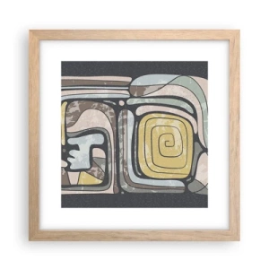 Poszter világos tölgy keretben - Absztrakció pre-kolumbián szellemben - 30x30 cm