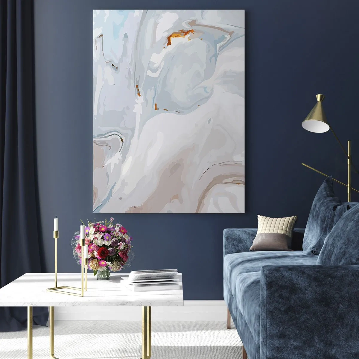 Üveg kép - Felhabzott fehér - 50x70 cm