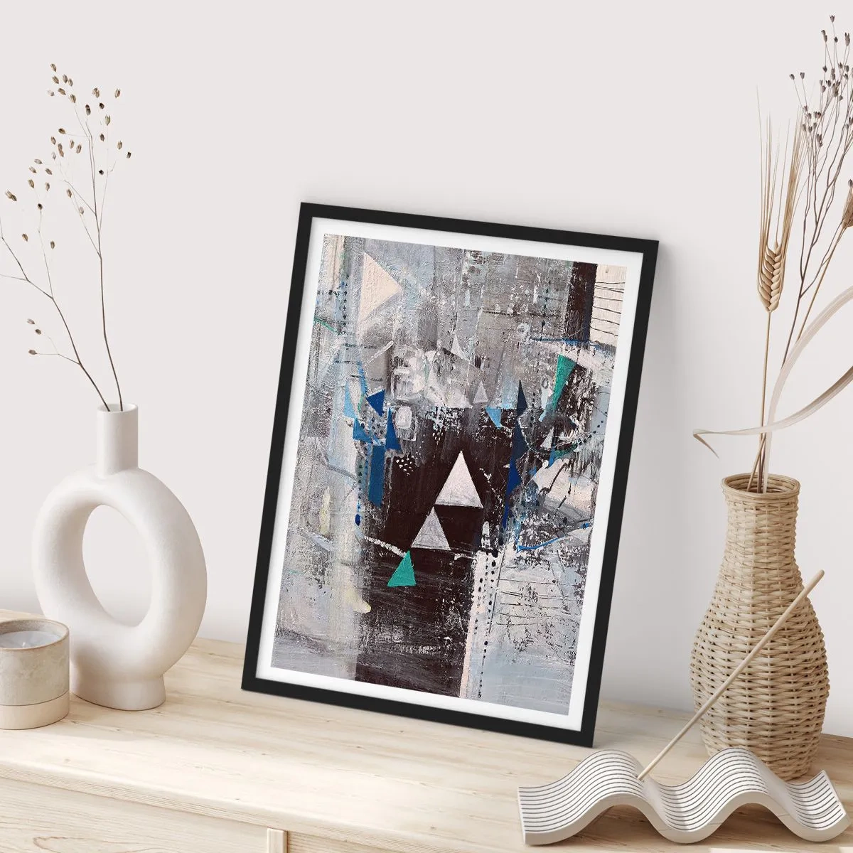 Poszter fehér keretben - A háromszögek felülíró sorrendje - 70x100 cm