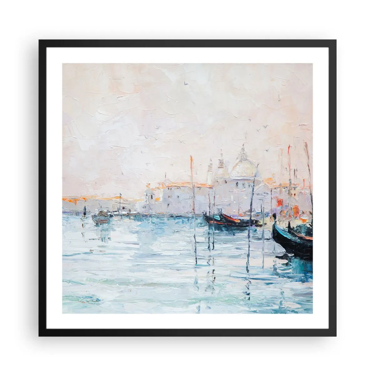 Poszter fehér keretben - A víz mögött, a köd mögött - 60x60 cm