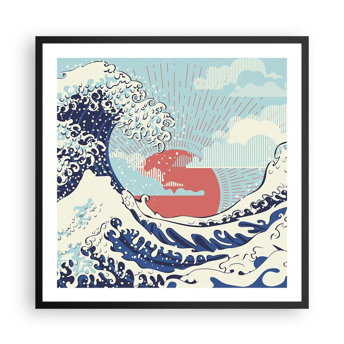 Poszter fehér keretben - Japán inspirációból - 60x60 cm