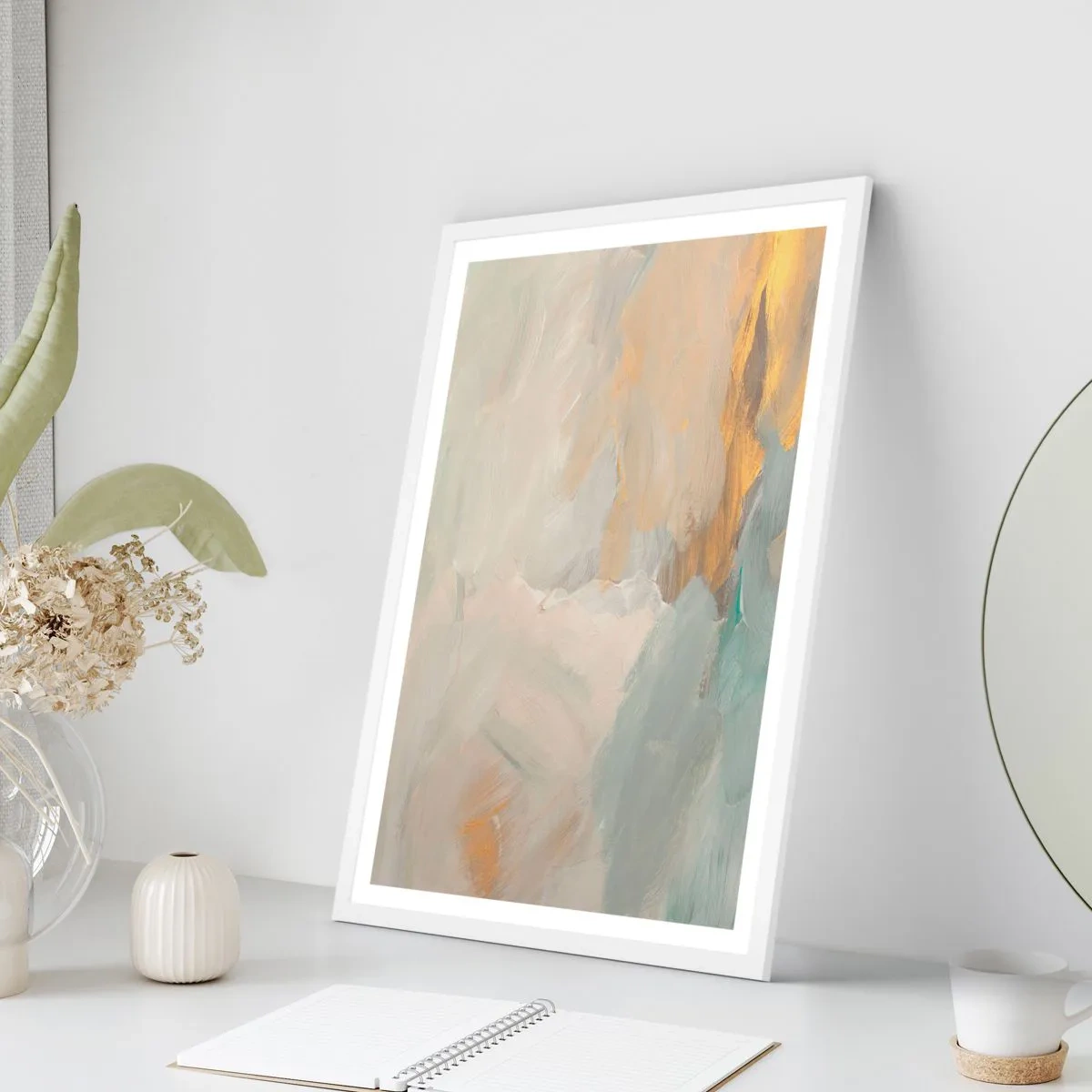 Poszter fekete keretben - Absztrakció - a szelídség földje - 61x91 cm