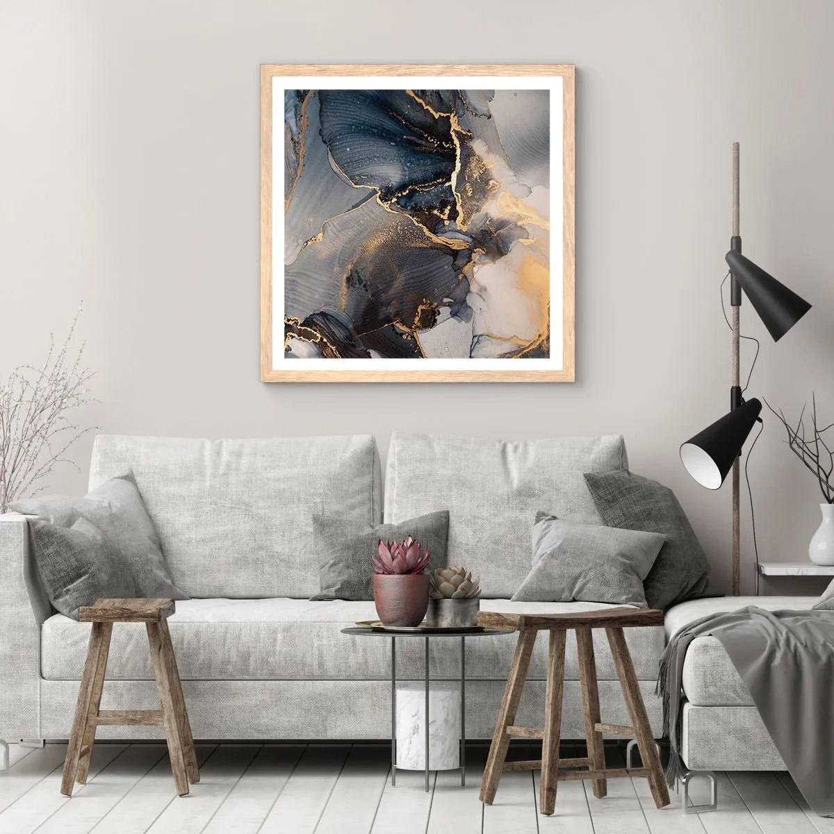 Poszter világos tölgy keretben - Egy kő élete - 60x60 cm