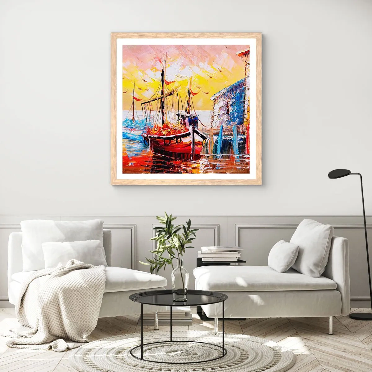 Poszter világos tölgy keretben - Boldog visszatérés - 50x50 cm