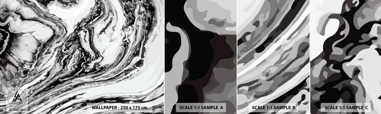 Fotótapéta Minta Öntapadós Deluxe Sticker - Kezdetben káosz uralkodott - Absztrakció, Darab, Modern minta - 100x30 cm