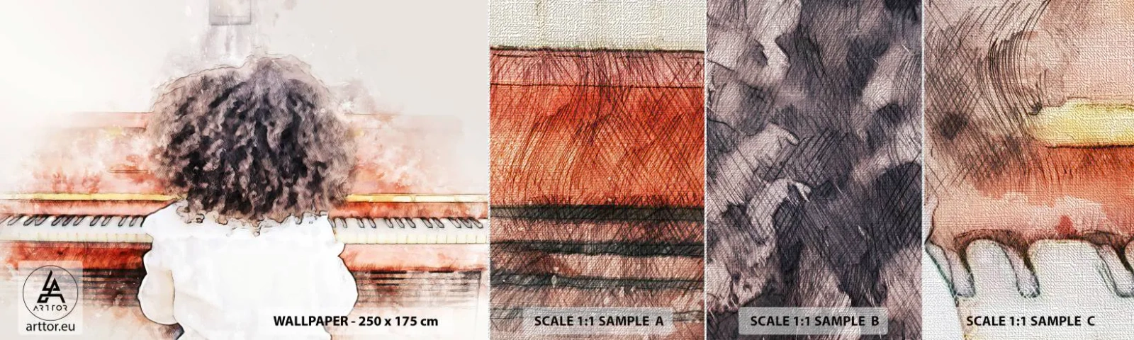 Fotótapéta Minta Premium Canvas - Az új világban - Zongora, Zene, Zenész - 100x30 cm