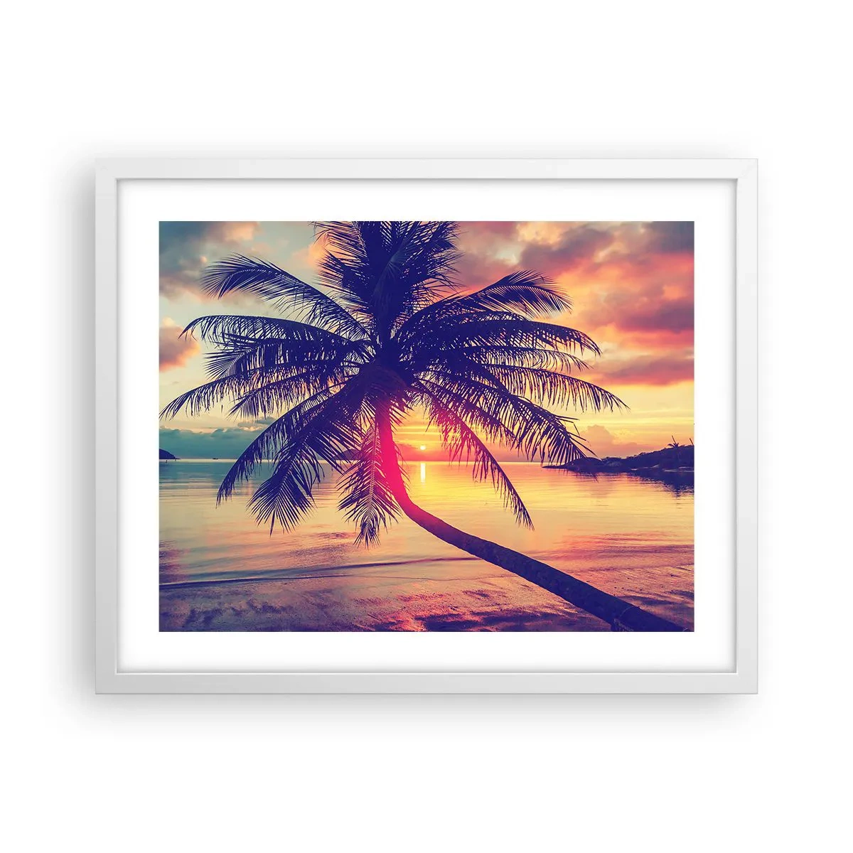 Poszter fekete keretben - Este a pálmafák alatt - 50x40 cm