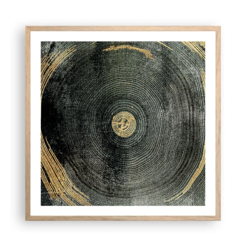 Poszter világos tölgy keretben - Változás és időtartam - 60x60 cm