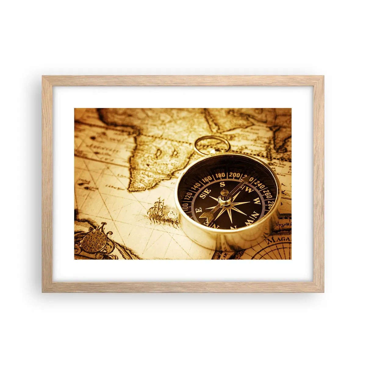 Poszter világos tölgy keretben - Keletre, vagy nyugatra? - 40x30 cm